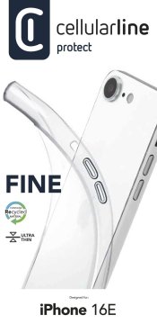 Cellularline Fine - iPhone 16E Cover in gomma morbida ultra sottile e trasparente