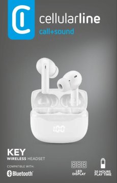 Cellularline Key Auricolari TWS Bluetooth custodia di ricarica e display led