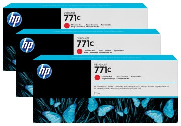 HP Confezione da 3 cartucce di inchiostro rosso cromatico DesignJet 771C, 775 ml