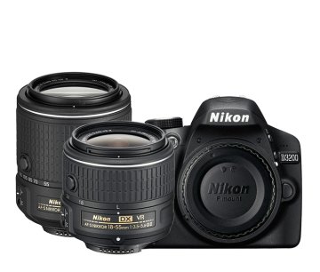 Nikon D3200 + AF-S DX NIKKOR 18-55mm + AF-S DX NIKKOR 55-300mm Kit fotocamere SLR 24,2 MP CMOS 6016 x 4000 Pixel Nero