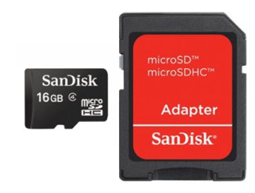 SanDisk 16GB MicroSDHC w/adapter Classe 4