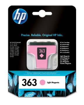 HP 363 lys magenta printerpatron med Vivera blæk cartuccia d'inchiostro 1 pz Originale Resa standard Magenta chiaro