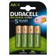 Duracell 4xAA Batteria ricaricabile Stilo AA 2