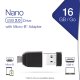 Verbatim Nano - Memoria USB da 16 GB con Adattatore Micro USB - Nero 8