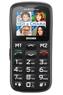 Brondi AMICO SICURO 4,57 cm (1.8") 75 g Nero Telefono per anziani
