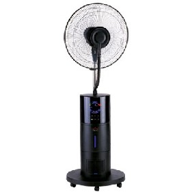 DCG Eltronic Ventilatore con umidificatore nero 40cm timer telecomando e potenza regolabile
