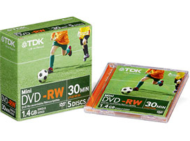 TDK DVD-RW 8cm 5pk 1,4 GB 5 pz