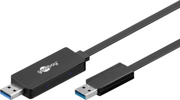 Goobay USB A/USB A, 2 m cavo USB USB 3.2 Gen 1 (3.1 Gen 1) Nero