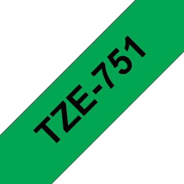 Brother TZE-751 nastro per etichettatrice Nero su verde
