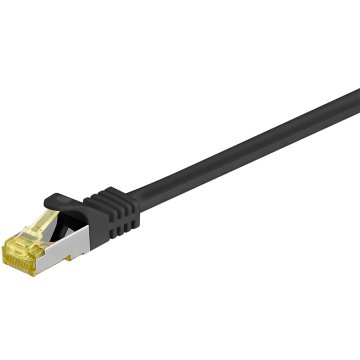 Goobay RJ-45 CAT7 3m cavo di rete Nero S/FTP (S-STP)