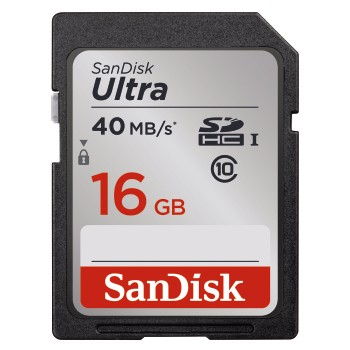 SanDisk 16GB SDHC, UHS-I Classe 10