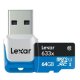 Lexar 64GB microSDXC UHS-I 633x + Adapter Classe 10 2