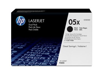 HP Confezione da 2 cartucce originali di Toner nero ad alta capacità LaserJet 05X