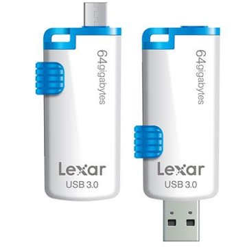 Lexar 64GB JumpDrive M20 unità flash USB USB Type-A / Micro-USB 3.2 Gen 1 (3.1 Gen 1) Blu, Bianco