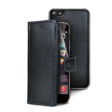 Celly PELLEAIPH6PBK custodia per cellulare 14 cm (5.5") Custodia a borsellino Nero