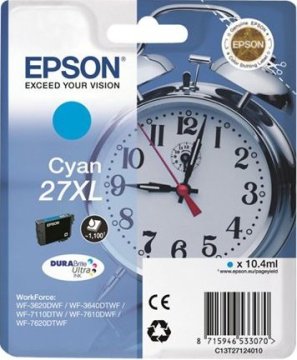 Epson Alarm clock 27XL DURABrite Ultra cartuccia d'inchiostro 1 pz Originale Ciano