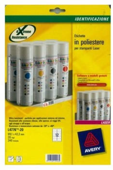 Avery L4776-20 etichetta per stampante Bianco