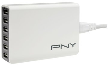PNY P-AC-6UF-WEU01-RB Caricabatterie per dispositivi mobili Universale Bianco dC Interno