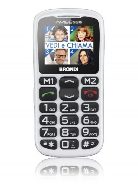Brondi AMICO SICURO 4,57 cm (1.8") 75 g Bianco Telefono per anziani