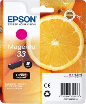 Epson Oranges 33 M cartuccia d'inchiostro 1 pz Originale Resa standard Magenta