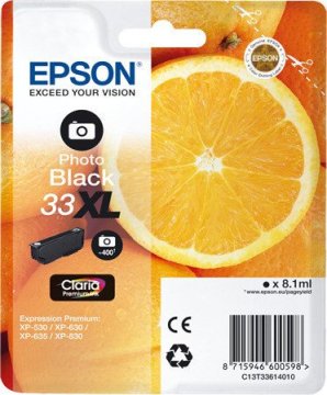 Epson Oranges 33XL PHBK cartuccia d'inchiostro 1 pz Originale Resa elevata (XL) Nero per foto