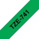 Brother TZE-741 nastro per etichettatrice Nero su verde TZ 2