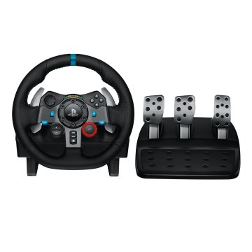 Logitech G Logitech G29 Driving Force Racing Wheel Volante da Corsa, Pedali Regolabili, Ritorno di Forza Reale, Comandi Cambio in Acciaio Inossidabile, Volante in Pelle, Presa EU, per PS5, PS4, PC, Ma