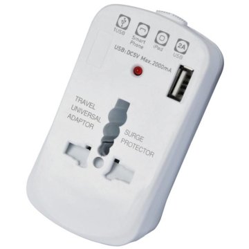 Techly Adattatore Universale da Viaggio da 2A per Prese Elettriche con USB (IPW-ADAPTER8)