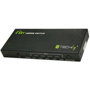 Techly Switch HDMI 5 IN 1 OUT con Telecomando 4K UHD 3D (IDATA HDMI-4K51)