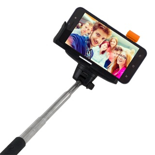 Atlantis Land P030-SF01-K bastone per selfie Smartphone Nero, Metallico