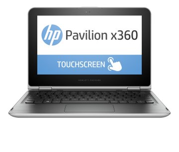 HP Pavilion x360 11-k100nl Intel® Pentium® N3700 Computer portatile 29,5 cm (11.6") Touch screen 4 GB DDR3L-SDRAM 500 GB HDD Wi-Fi 5 (802.11ac) Windows 10 Home Grigio, Argento