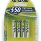 Ansmann Blister 4 X Accu, AAA, 550 mAh AAA / HR03 Nichel-Metallo Idruro (NiMH) 2