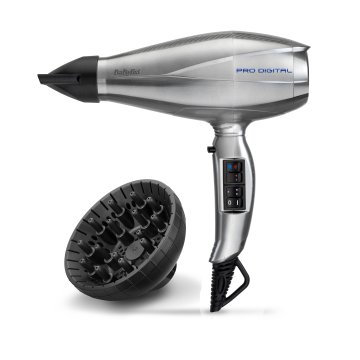 BaByliss Pro Digital asciuga capelli 2200 W Grigio, Argento