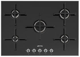 Smeg PV175N piano cottura Nero Da incasso Gas 5 Fornello(i)