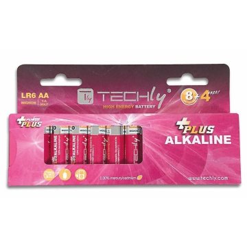 Techly Blister 12 Batterie Power Plus Stilo AA Alcaline LR06 1,5V (IBT-KAP-LR06-B12T)