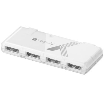 Techly Mini Hub USB Hi Speed 4 Porte Bianco (IUSB2-HUB4-WHTY)