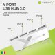 Techly Mini Hub USB Hi Speed 4 Porte Bianco (IUSB2-HUB4-WHTY) 4