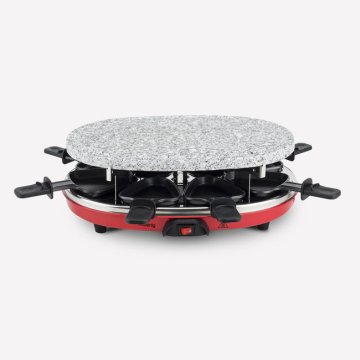 H.Koenig RP412 griglia per raclette 8 persona(e) 900 W Nero, Grigio, Rosso