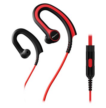 Pioneer SE-E711T Auricolare Cablato A clip Sport Nero, Rosso