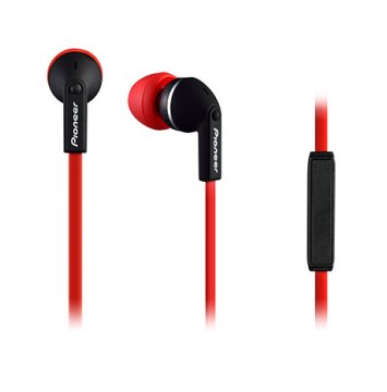 Pioneer SE-CL712T Auricolare Cablato In-ear Musica e Chiamate Nero, Rosso