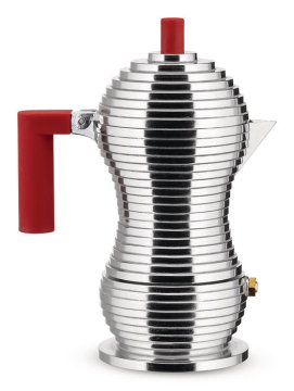 Alessi Pulcina Moka 0,15 L Rosso, Acciaio inox