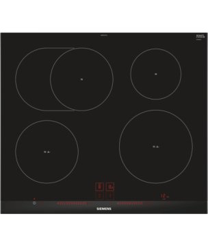 Siemens EH675LFC1E piano cottura Nero, Acciaio inossidabile Da incasso Piano cottura a induzione 4 Fornello(i)