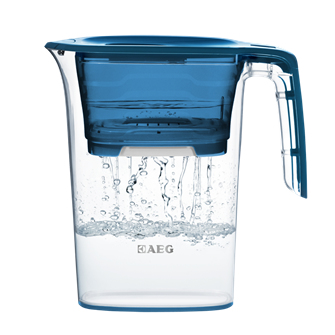 AEG AWFLJ4 Caraffa filtrante 2,3 L Blu, Trasparente