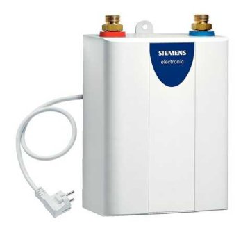 Siemens DE04101 scaldabagno Verticale Senza serbatoio (istantaneo) Bianco