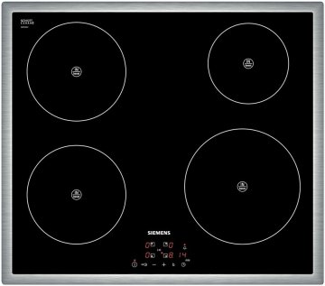 Siemens EH645BE18E piano cottura Nero, Acciaio inossidabile Da incasso Piano cottura a induzione 4 Fornello(i)