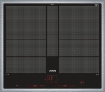 Siemens iQ700 Nero, Acciaio inossidabile Da incasso Piano cottura a induzione 4 Fornello(i)