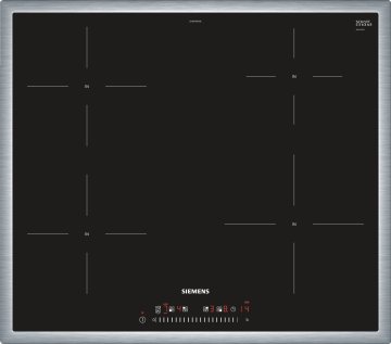 Siemens iQ100 EH640FEB1E piano cottura Nero, Acciaio inossidabile Da incasso Piano cottura a induzione 4 Fornello(i)