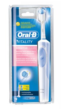 Oral-B Sensitive Clean Spazzolino rotante-oscillante Blu, Bianco