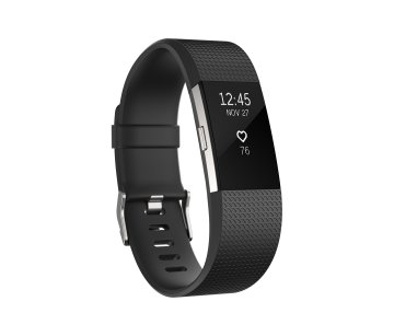 Fitbit Charge 2 OLED Braccialetto per rilevamento di attività Nero, Stainless steel