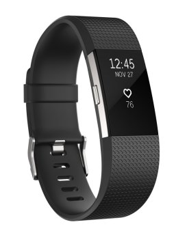 Fitbit Charge 2 OLED Braccialetto per rilevamento di attività Nero, Argento